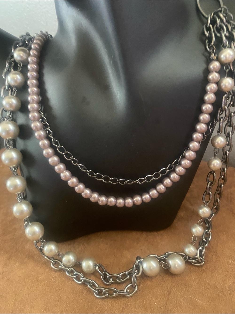 Multi-strand freshwater baroque pearls, Delicate White Teardrop Pendant Necklace - Picture 6 of 11